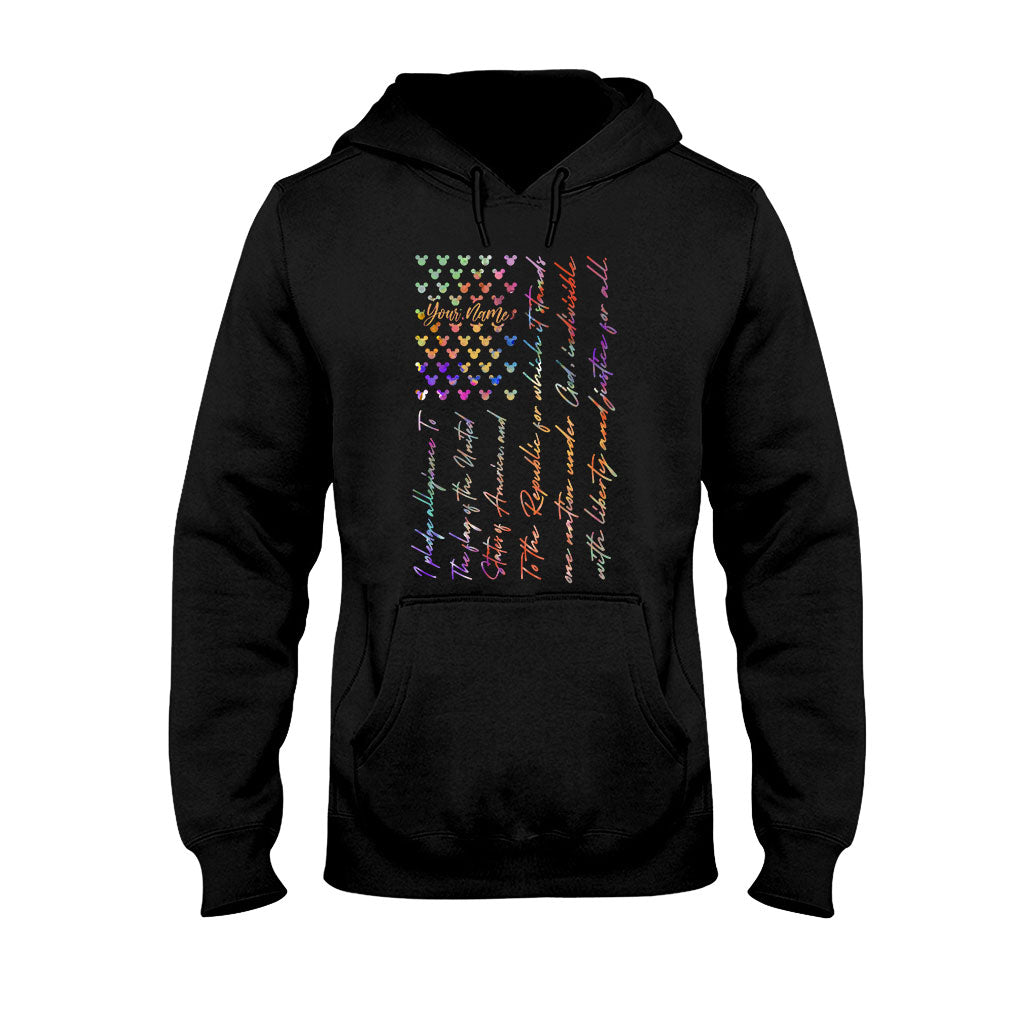 Personalized Mouse Ears Pledge of Allegiance T-shirt & Hoodie for Independence Day T-shirt & Hoodie GradoCreations