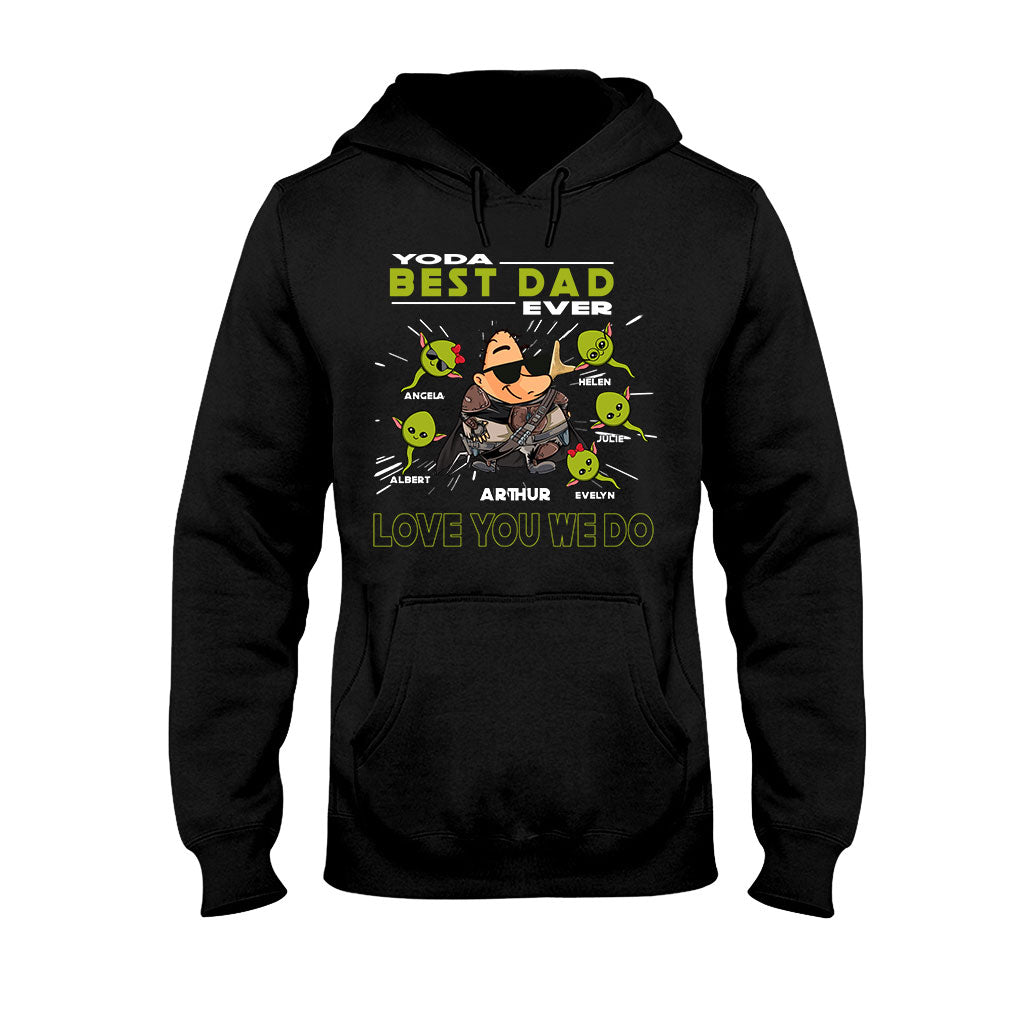 Personalized Yoda Best Dad Ever T-Shirt Hoodie Custom Names Gift T-shirt & Hoodie GradoCreations