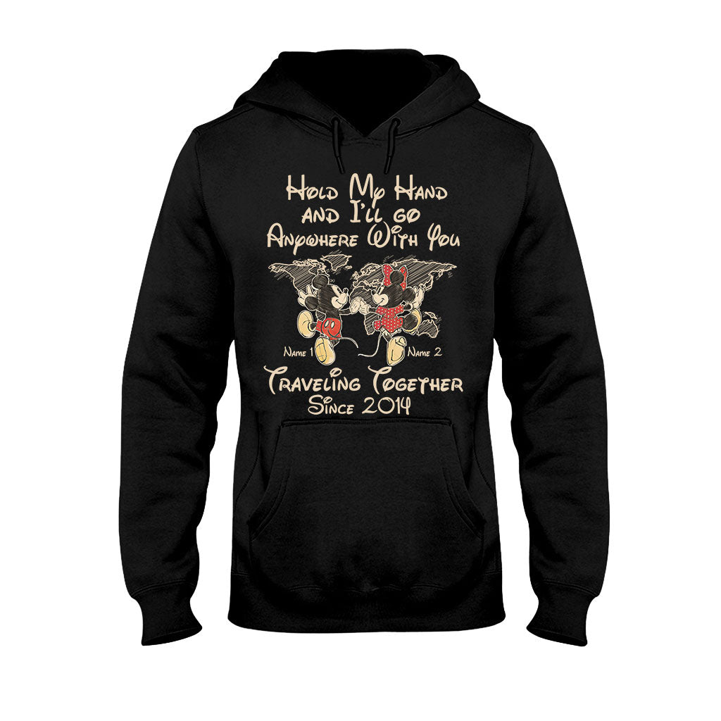 Personalized Couple T-shirt Custom Names Travel Together Gift T-shirt & Hoodie GradoCreations