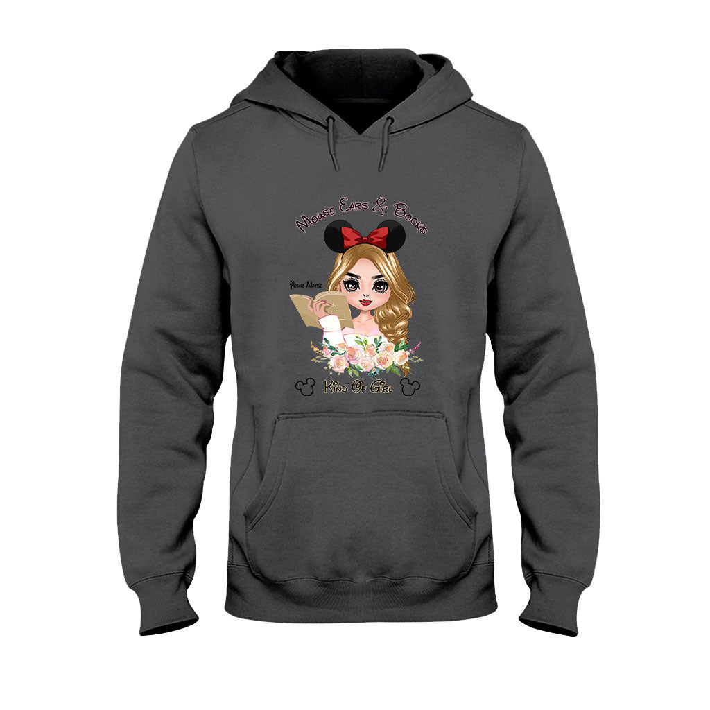 Personalized Mouse Ears & Books T-Shirt for Girls - Custom Name Gift T-shirt & Hoodie GradoCreations