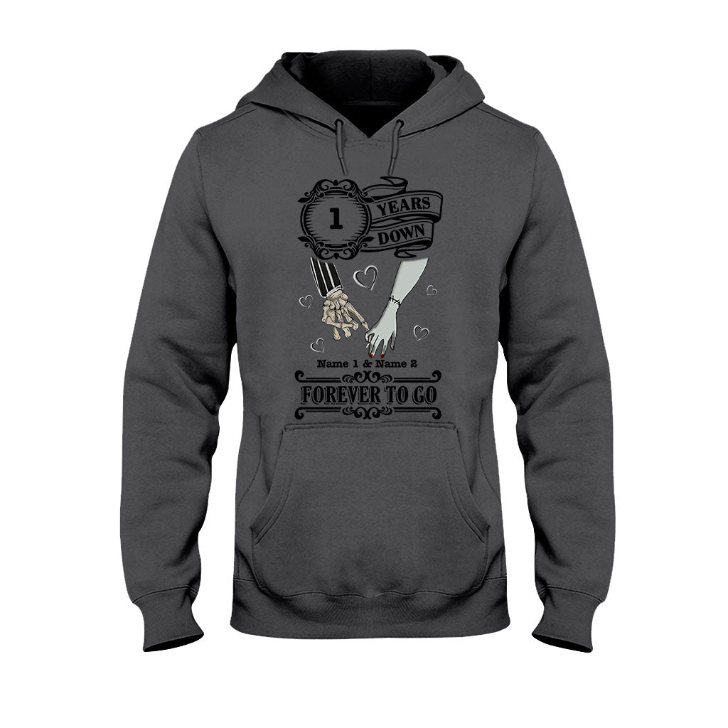 Personalized Couple T-shirt Hoodie Forever To Go Custom Name Gift T-shirt & Hoodie GradoCreations