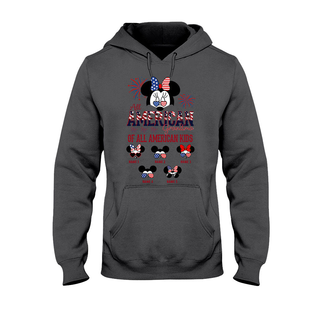 Personalized All American Grandma T-Shirt Hoodie Custom Names Gift T-shirt & Hoodie GradoCreations
