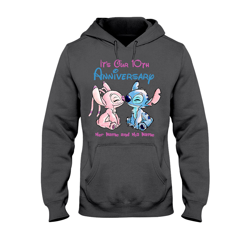 Personalized Anniversary T-Shirt & Hoodie Custom Names Gift for Couples T-shirt & Hoodie GradoCreations