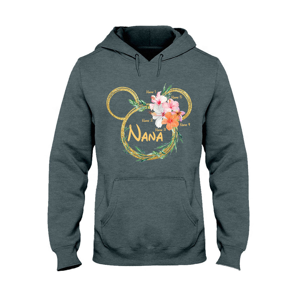 Personalized Floral Mouse Ears T-Shirt for Grandma - Custom Nana Gift T-shirt & Hoodie GradoCreations