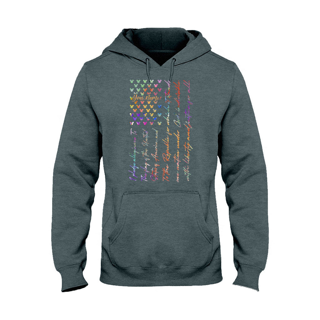 Personalized Mouse Ears Pledge of Allegiance T-shirt & Hoodie for Independence Day T-shirt & Hoodie GradoCreations