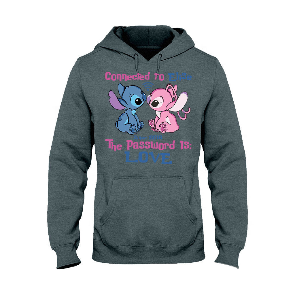 Personalized Couple T-shirt & Hoodie Connected To Love Gift T-shirt & Hoodie GradoCreations