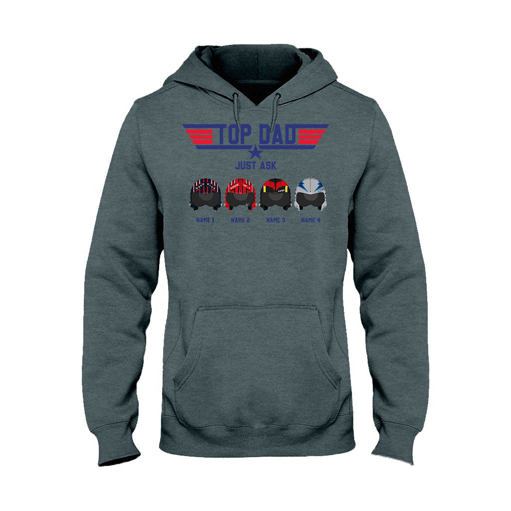 Personalized Top Dad T-shirt & Hoodie Custom Names Gift for Father's Day T-shirt & Hoodie GradoCreations