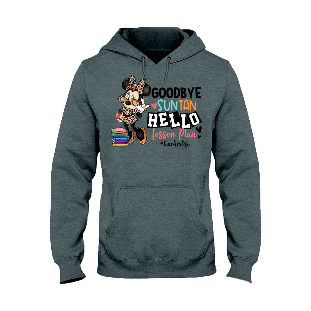 Personalized Teacher T-Shirt and Hoodie Goodbye Suntan Hello Lesson Plan Gift T-shirt & Hoodie GradoCreations