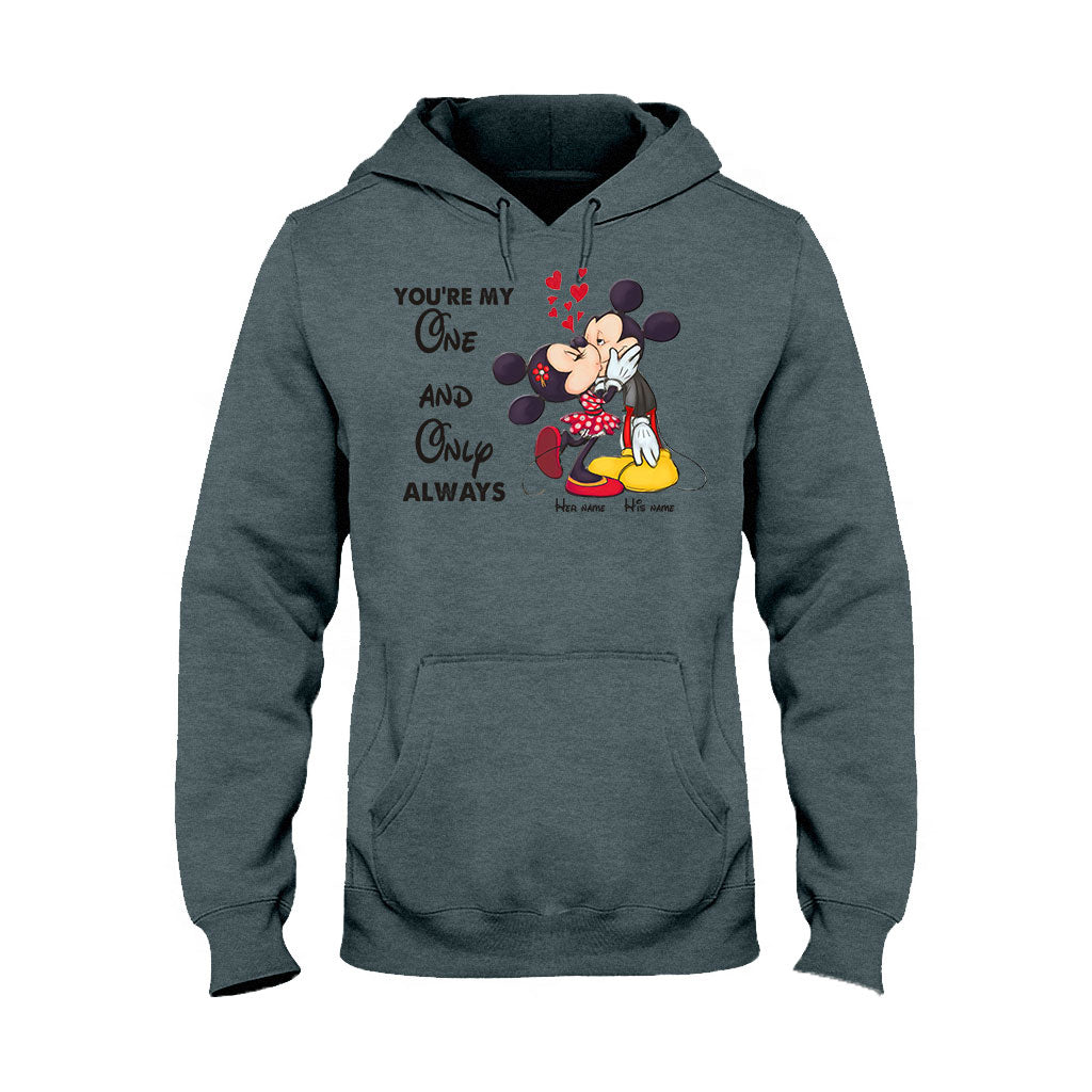 Personalized Couple T-shirt & Hoodie with Mickey Design | Custom Names Gift T-shirt & Hoodie GradoCreations
