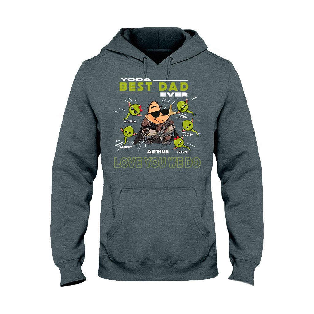 Personalized Yoda Best Dad Ever T-Shirt Hoodie Custom Names Gift T-shirt & Hoodie GradoCreations