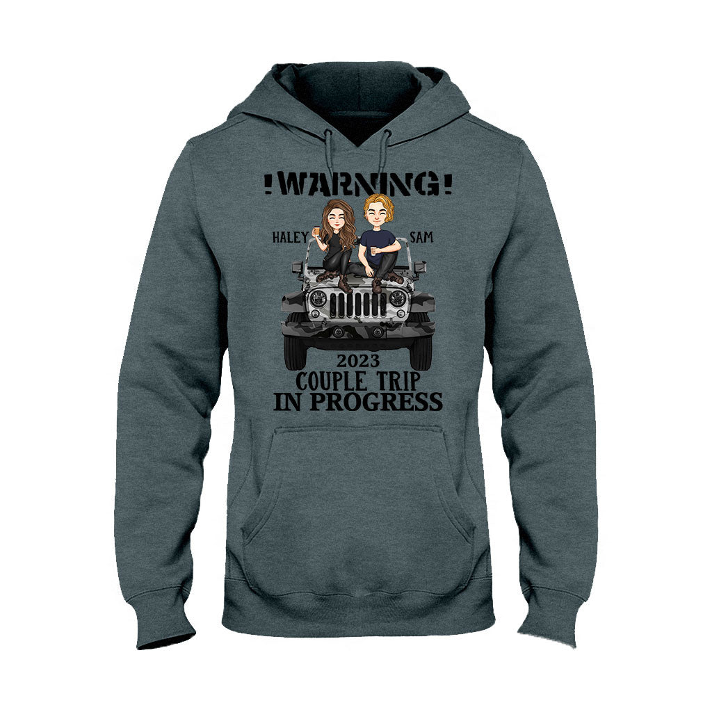 Personalized Couple Car T-Shirt and Hoodie with Custom Names | Engagement, Valentine's Day, Anniversary Gift T-shirt & Hoodie GradoCreations