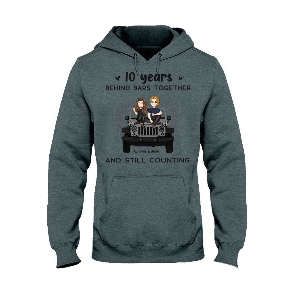 Personalized Couple T-shirt & Hoodie 10 Years Behind Bars Gift T-shirt & Hoodie GradoCreations