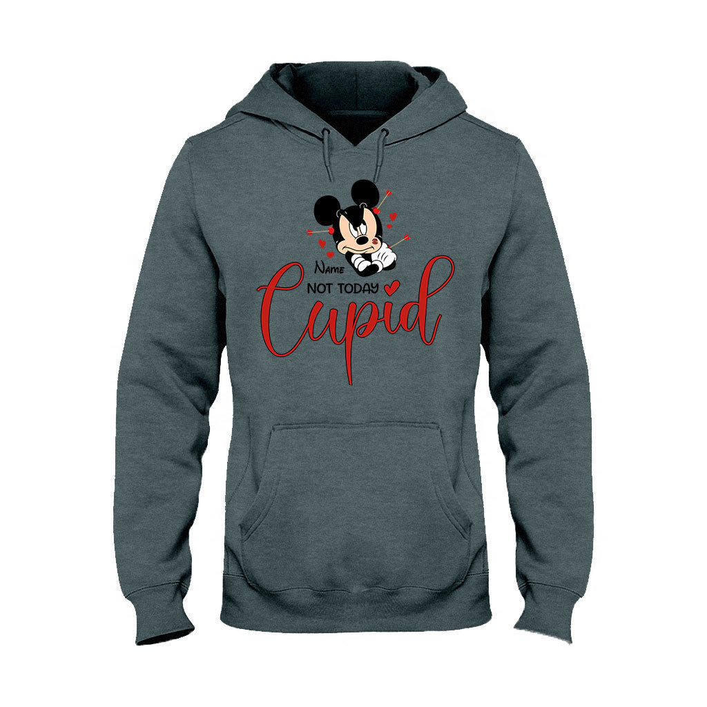 Personalized 'Not Today Cupid' T-shirt & Hoodie for Her - Custom Name Gift T-shirt & Hoodie GradoCreations