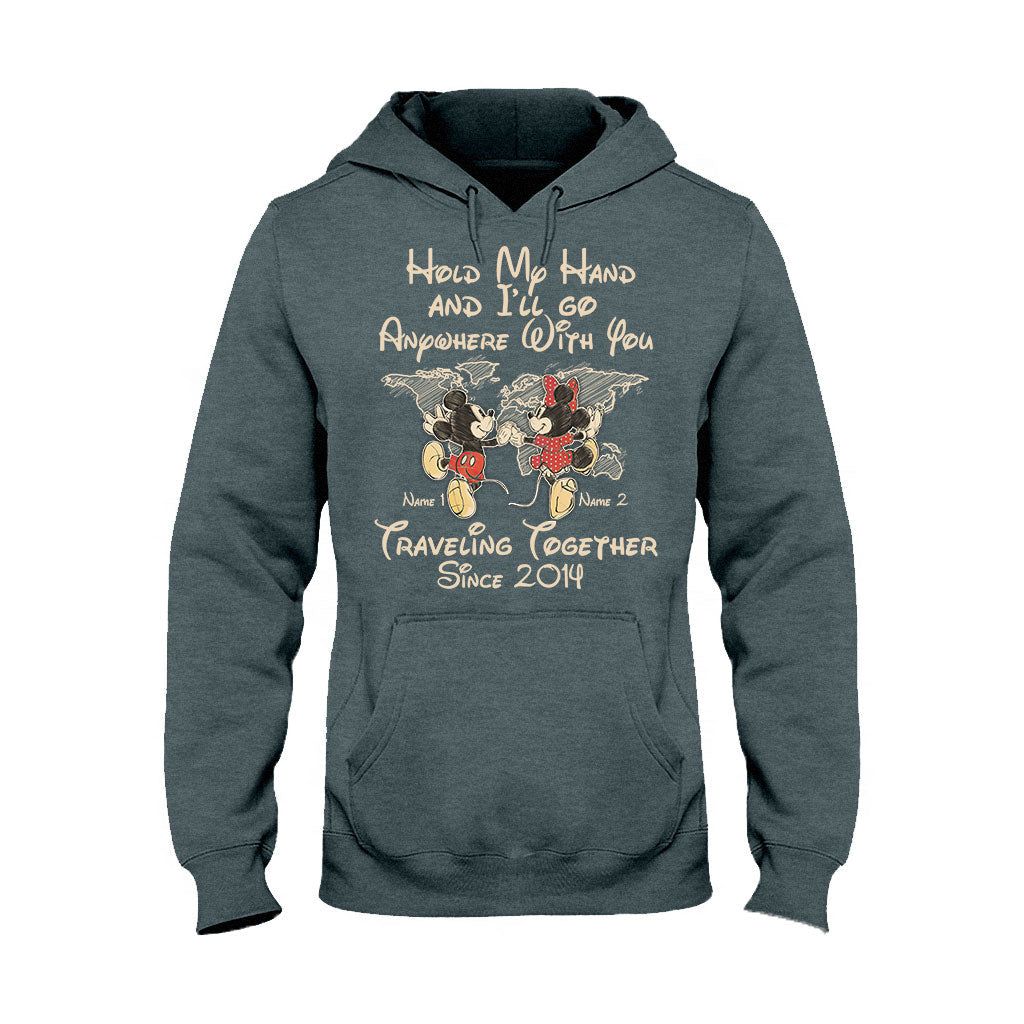 Personalized Couple T-shirt Custom Names Travel Together Gift T-shirt & Hoodie GradoCreations