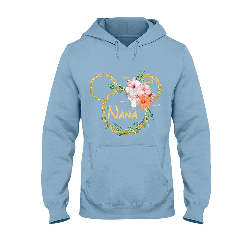 Personalized Floral Mouse Ears T-Shirt for Grandma - Custom Nana Gift T-shirt & Hoodie GradoCreations