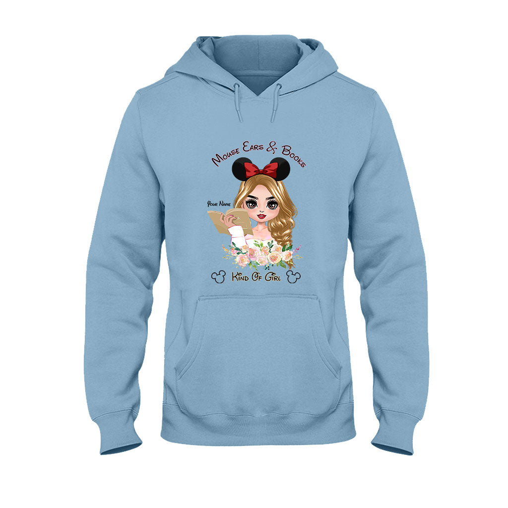 Personalized Mouse Ears & Books T-Shirt for Girls - Custom Name Gift T-shirt & Hoodie GradoCreations