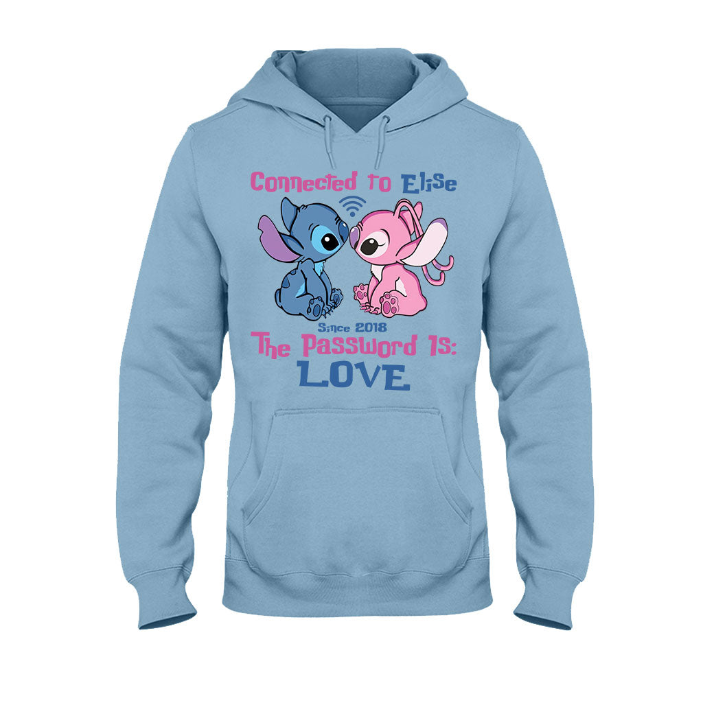 Personalized Couple T-shirt & Hoodie Connected To Love Gift T-shirt & Hoodie GradoCreations