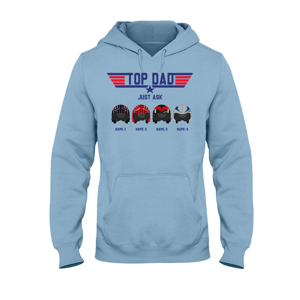 Personalized Top Dad T-shirt & Hoodie Custom Names Gift for Father's Day T-shirt & Hoodie GradoCreations