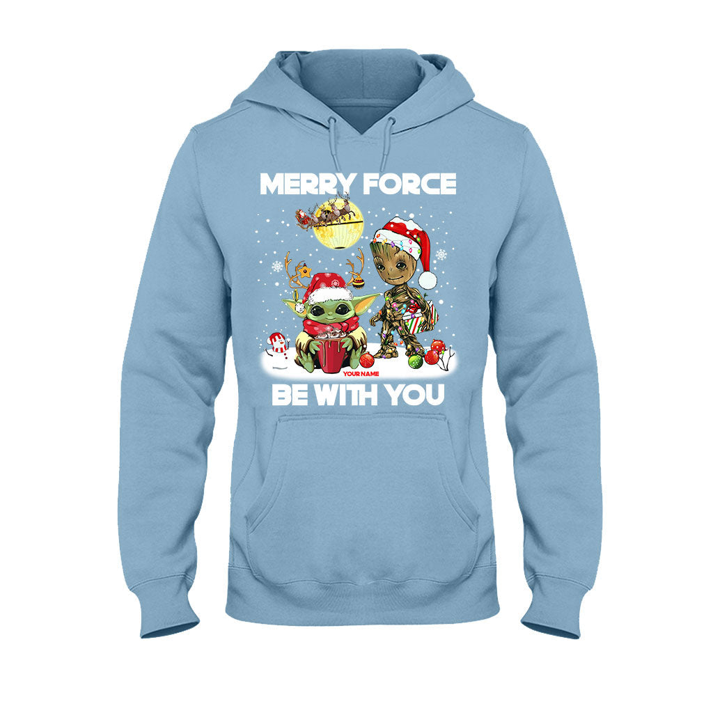 Personalized Merry Force Be With You Christmas T-shirt & Hoodie Gift T-shirt & Hoodie GradoCreations