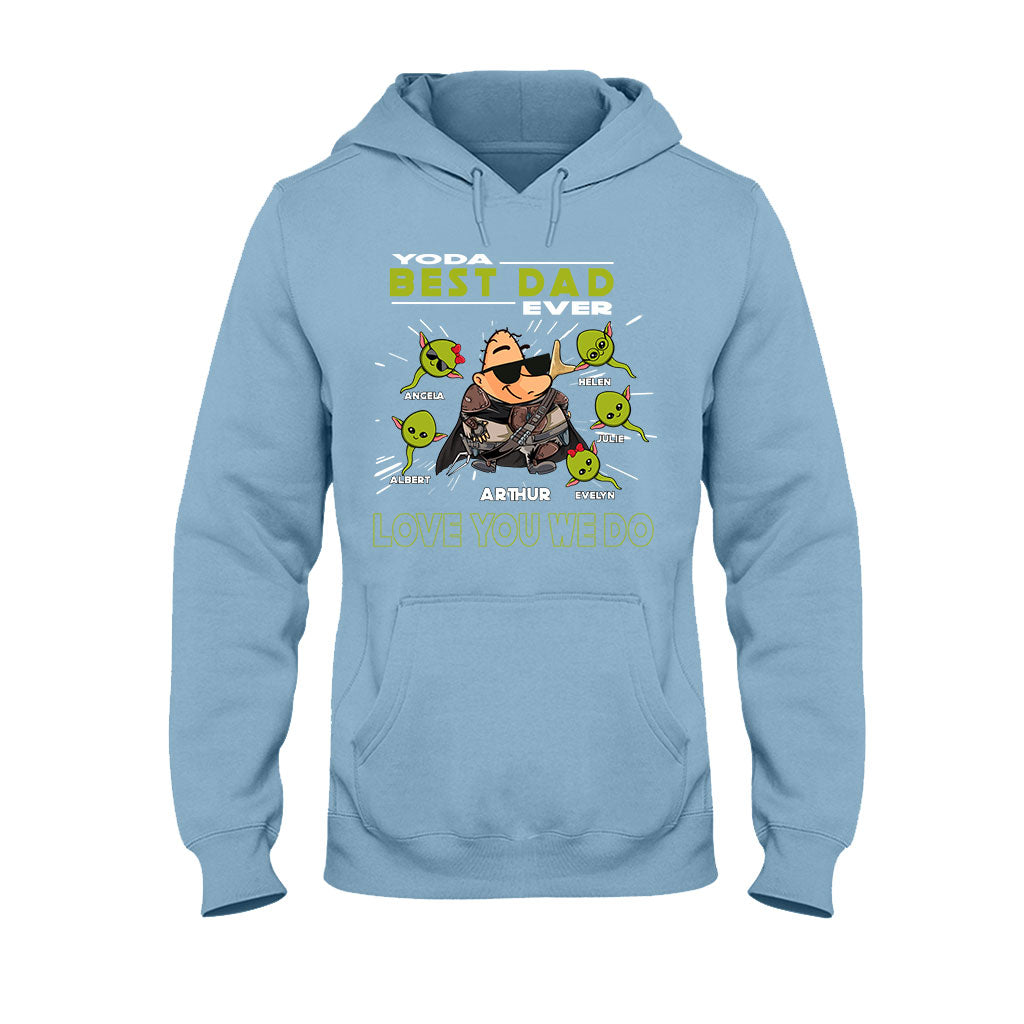 Personalized Yoda Best Dad Ever T-Shirt Hoodie Custom Names Gift T-shirt & Hoodie GradoCreations