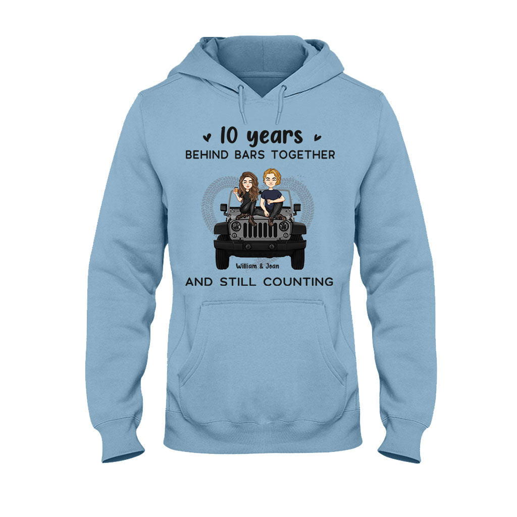 Personalized Couple T-shirt & Hoodie 10 Years Behind Bars Gift T-shirt & Hoodie GradoCreations