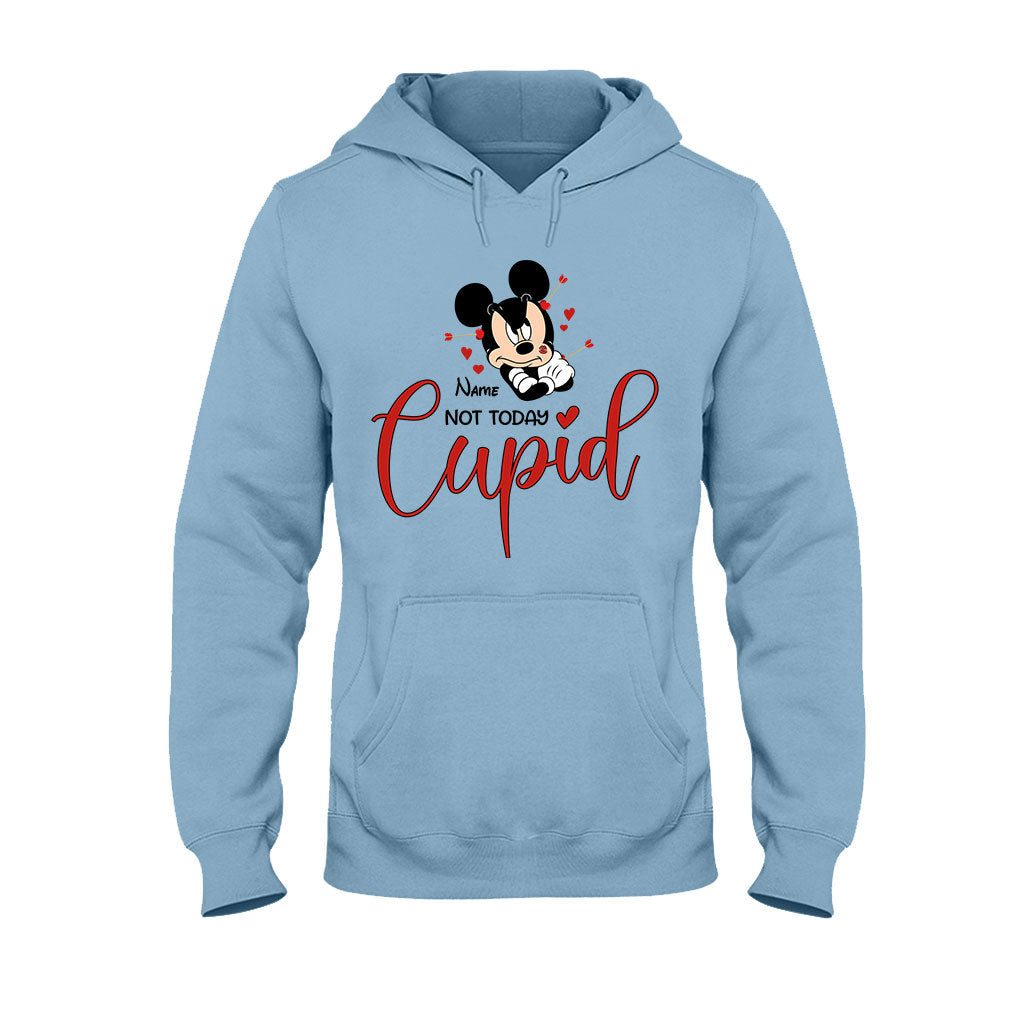 Personalized 'Not Today Cupid' T-shirt & Hoodie for Her - Custom Name Gift T-shirt & Hoodie GradoCreations