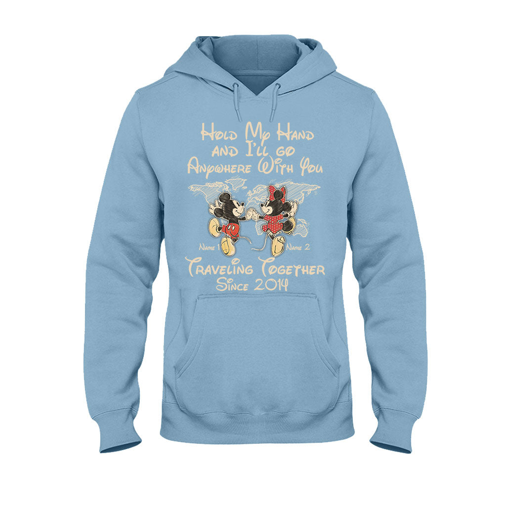 Personalized Couple T-shirt Custom Names Travel Together Gift T-shirt & Hoodie GradoCreations
