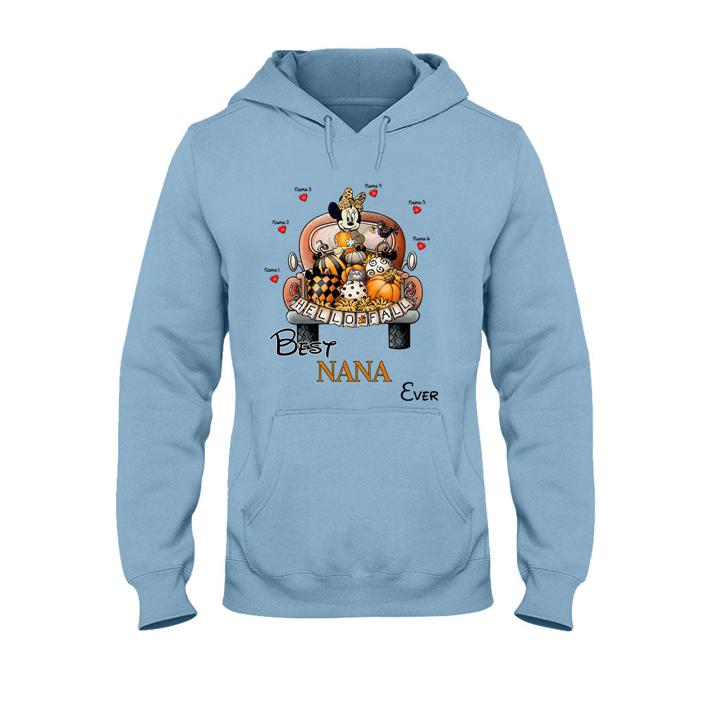 Personalized Hello Fall T-shirt & Hoodie with Custom Names for Family T-shirt & Hoodie GradoCreations