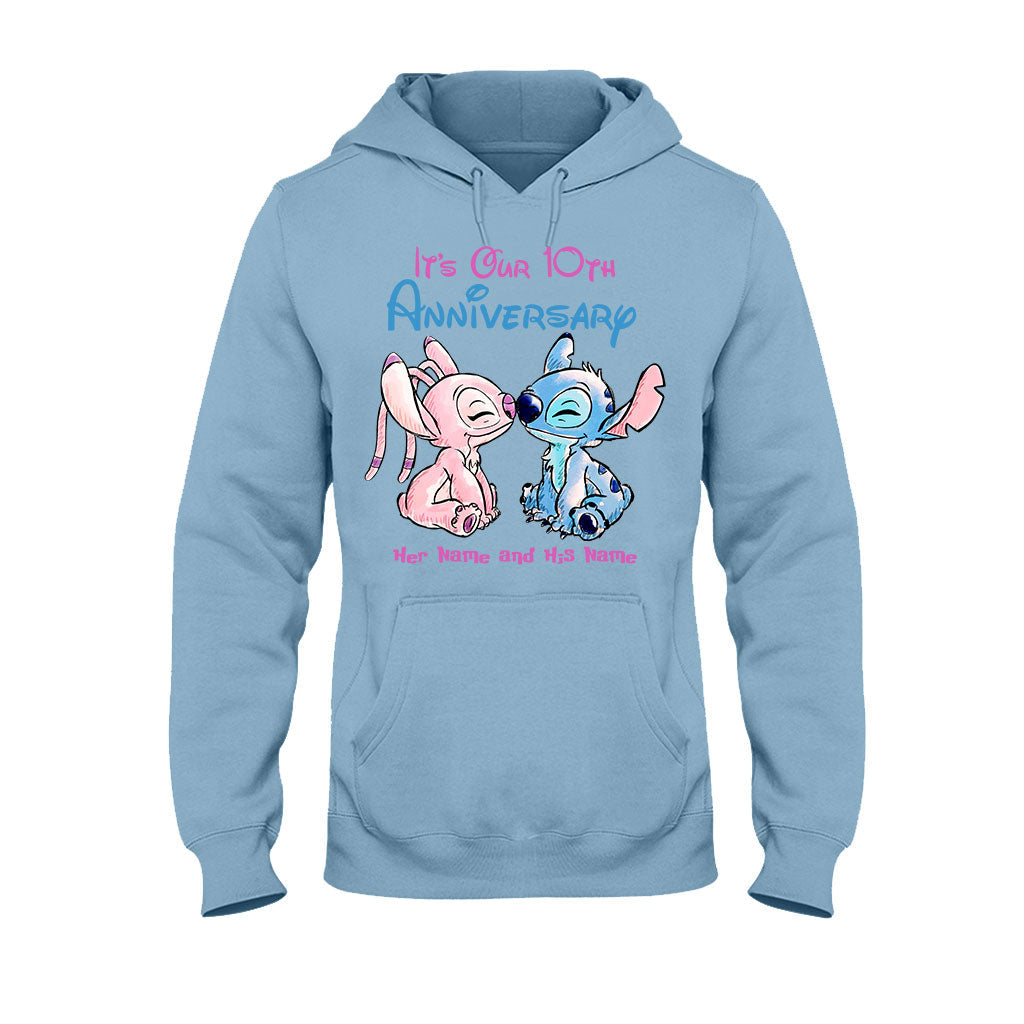 Personalized Anniversary T-Shirt & Hoodie Custom Names Gift for Couples T-shirt & Hoodie GradoCreations