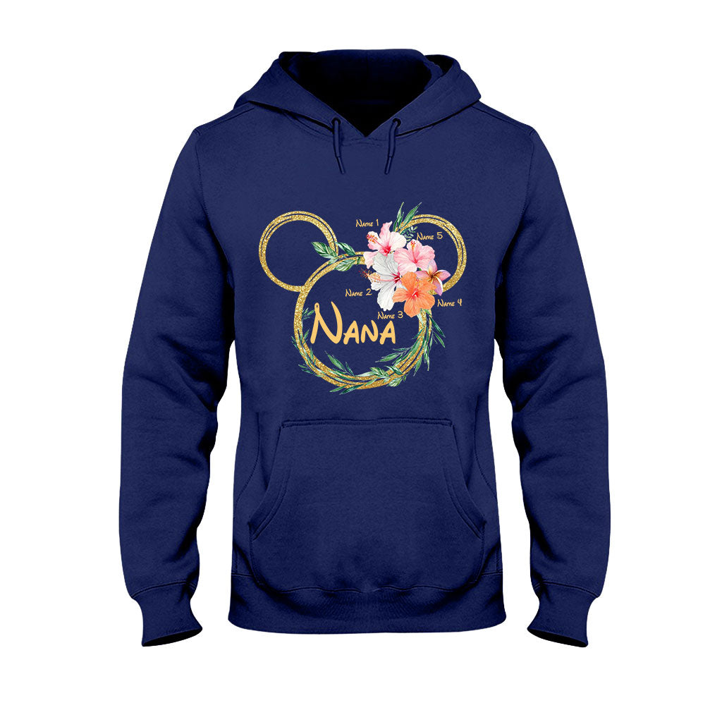 Personalized Floral Mouse Ears T-Shirt for Grandma - Custom Nana Gift T-shirt & Hoodie GradoCreations