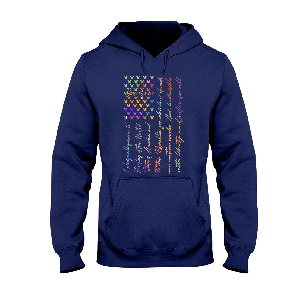 Personalized Mouse Ears Pledge of Allegiance T-shirt & Hoodie for Independence Day T-shirt & Hoodie GradoCreations