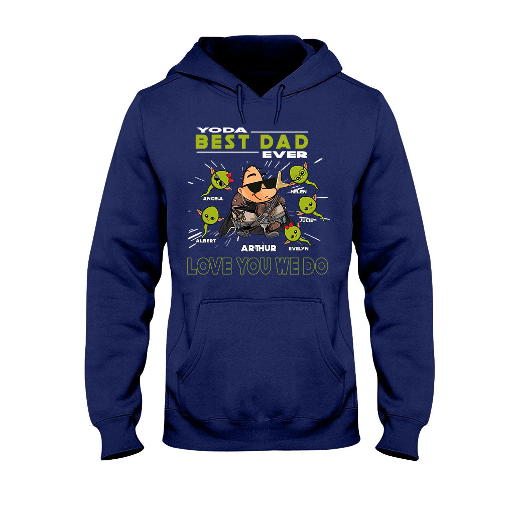 Personalized Yoda Best Dad Ever T-Shirt Hoodie Custom Names Gift T-shirt & Hoodie GradoCreations