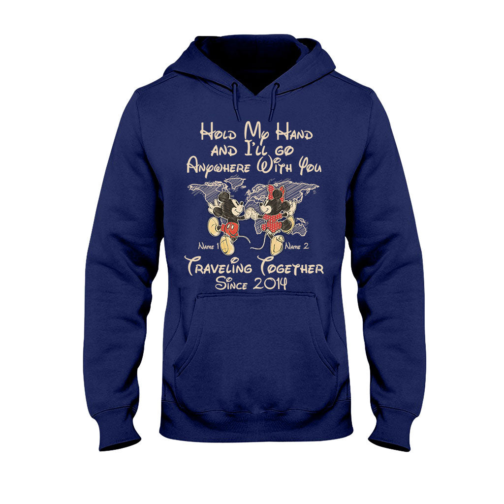 Personalized Couple T-shirt Custom Names Travel Together Gift T-shirt & Hoodie GradoCreations