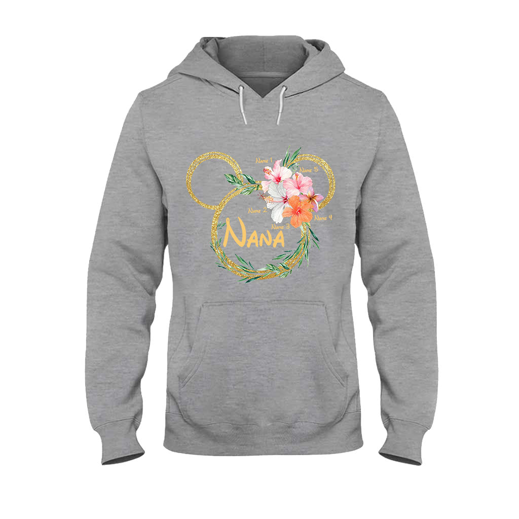 Personalized Floral Mouse Ears T-Shirt for Grandma - Custom Nana Gift T-shirt & Hoodie GradoCreations