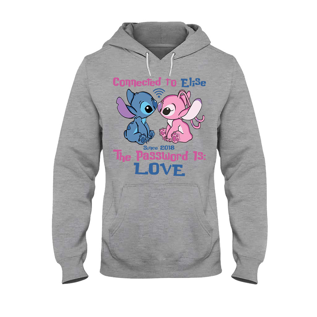 Personalized Couple T-shirt & Hoodie Connected To Love Gift T-shirt & Hoodie GradoCreations