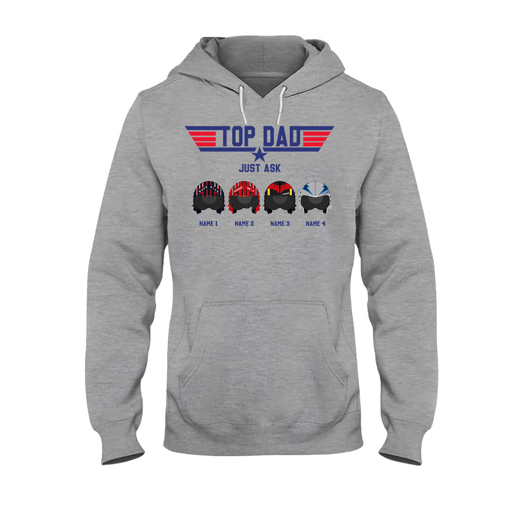 Personalized Top Dad T-shirt & Hoodie Custom Names Gift for Father's Day T-shirt & Hoodie GradoCreations