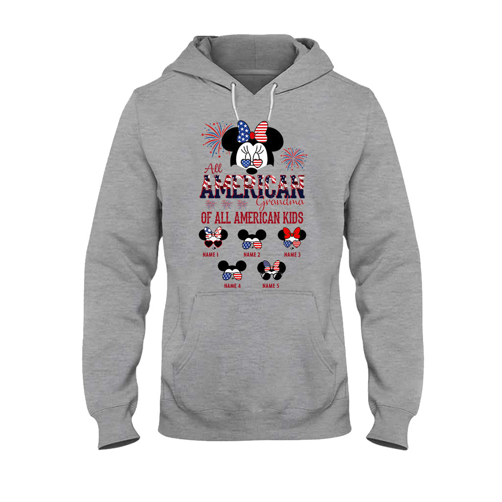 Personalized All American Grandma T-Shirt Hoodie Custom Names Gift T-shirt & Hoodie GradoCreations