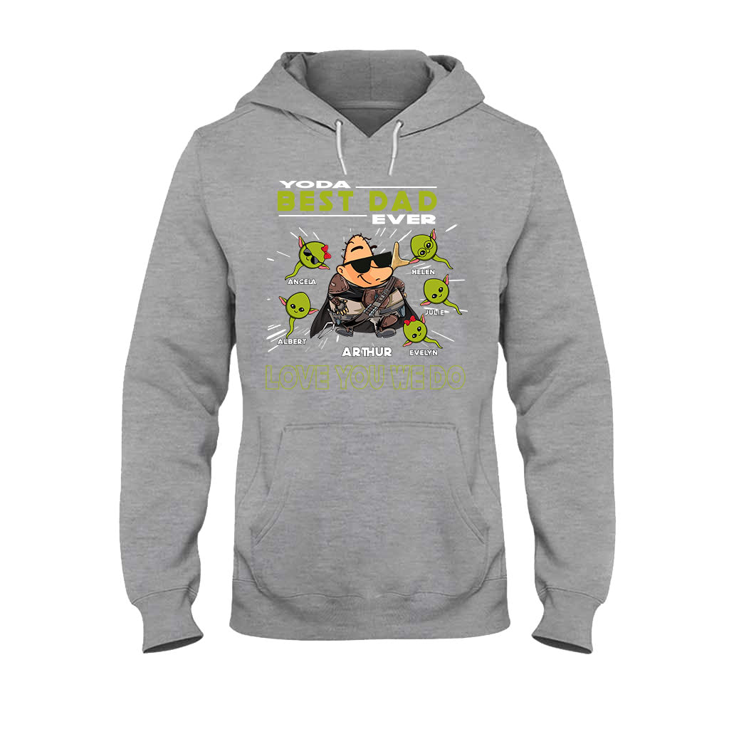 Personalized Yoda Best Dad Ever T-Shirt Hoodie Custom Names Gift T-shirt & Hoodie GradoCreations