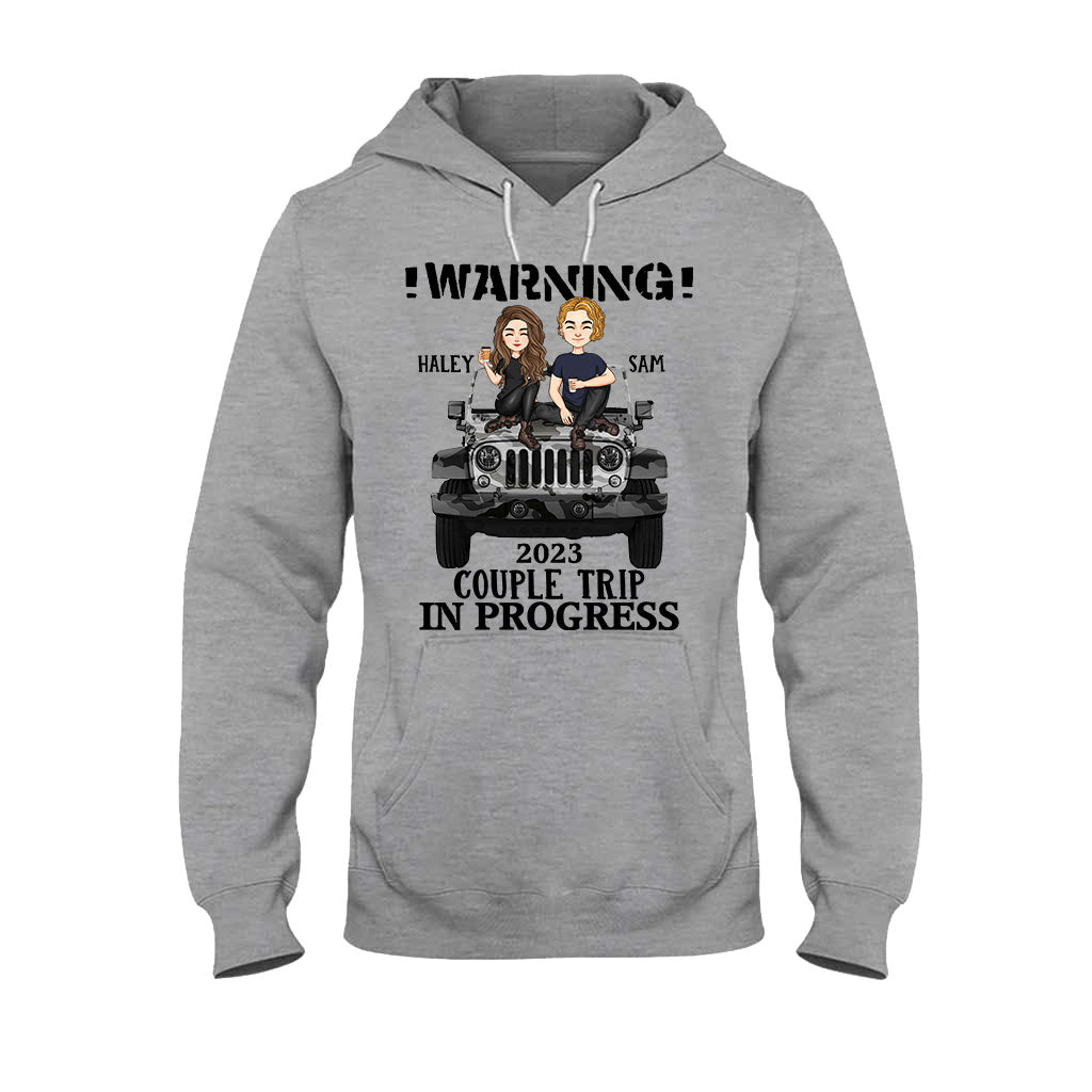 Personalized Couple Car T-Shirt and Hoodie with Custom Names | Engagement, Valentine's Day, Anniversary Gift T-shirt & Hoodie GradoCreations