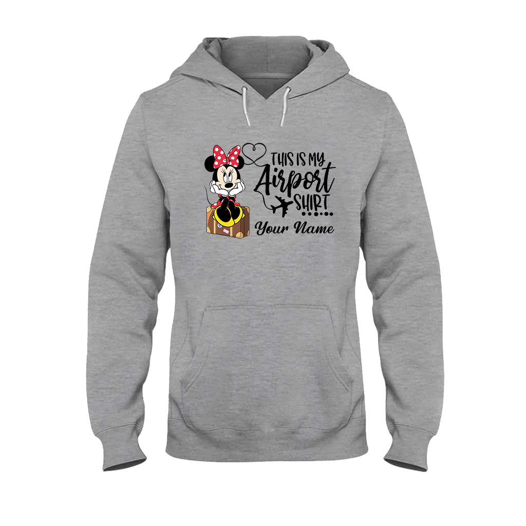 Personalized Mouse Airport Shirt Custom Name T-shirt Hoodie Gift for Travelers T-shirt & Hoodie GradoCreations