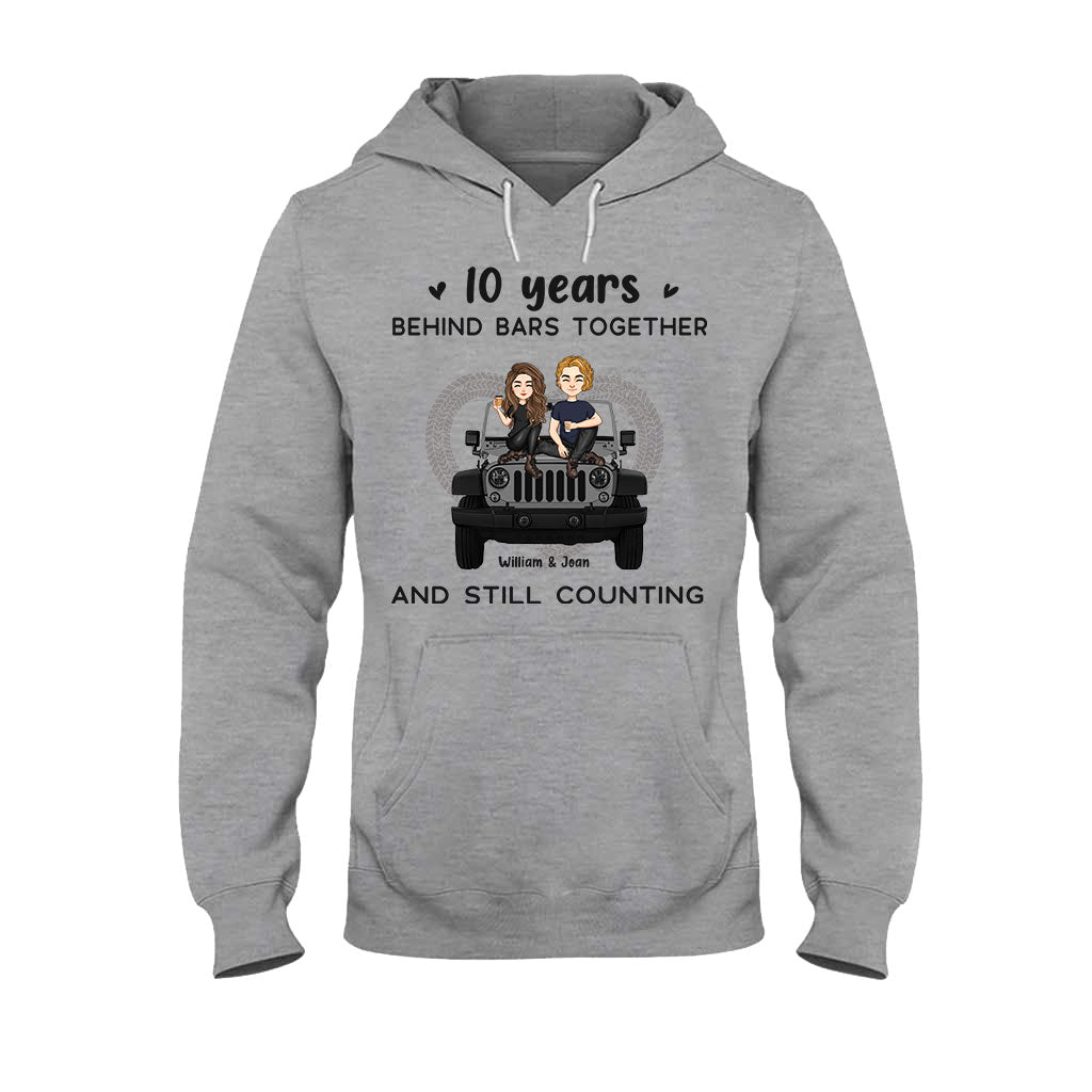 Personalized Couple T-shirt & Hoodie 10 Years Behind Bars Gift T-shirt & Hoodie GradoCreations