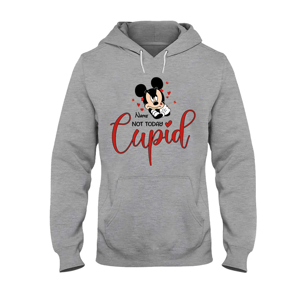Personalized 'Not Today Cupid' T-shirt & Hoodie for Her - Custom Name Gift T-shirt & Hoodie GradoCreations