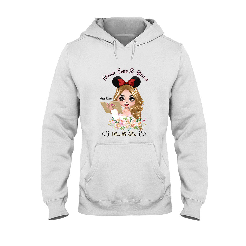 Personalized Mouse Ears & Books T-Shirt for Girls - Custom Name Gift T-shirt & Hoodie GradoCreations