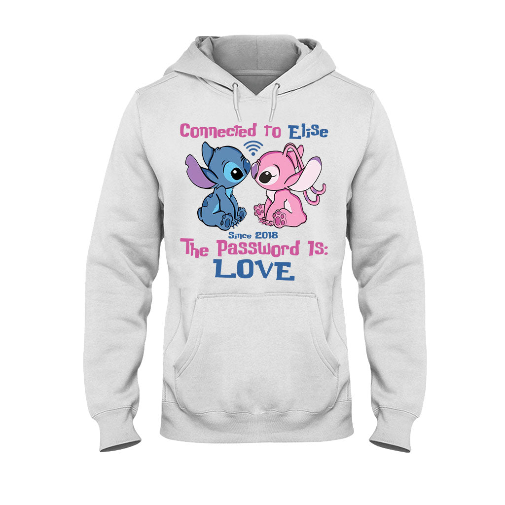 Personalized Couple T-shirt & Hoodie Connected To Love Gift T-shirt & Hoodie GradoCreations