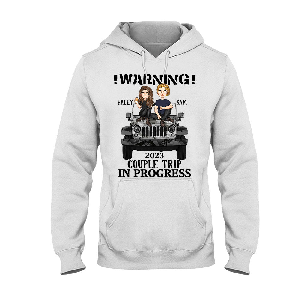 Personalized Couple Car T-Shirt and Hoodie with Custom Names | Engagement, Valentine's Day, Anniversary Gift T-shirt & Hoodie GradoCreations