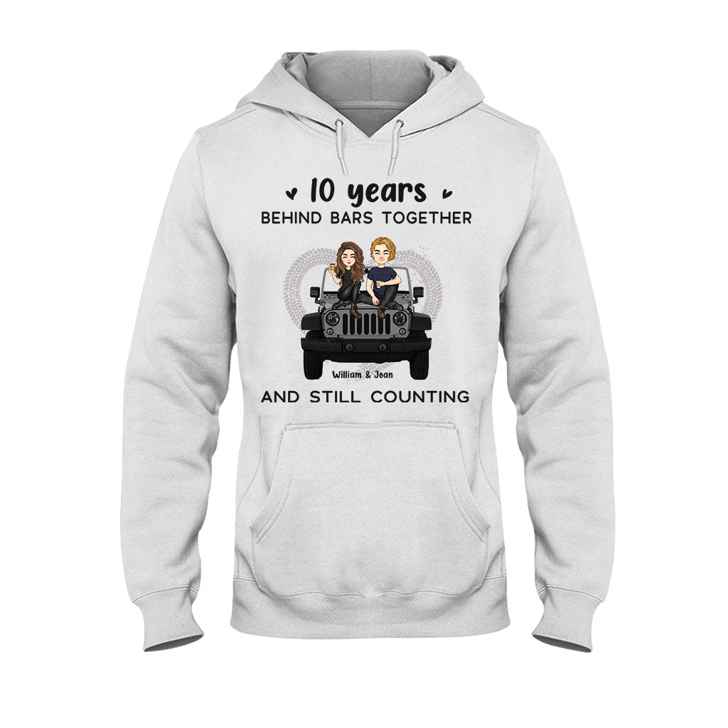 Personalized Couple T-shirt & Hoodie 10 Years Behind Bars Gift T-shirt & Hoodie GradoCreations