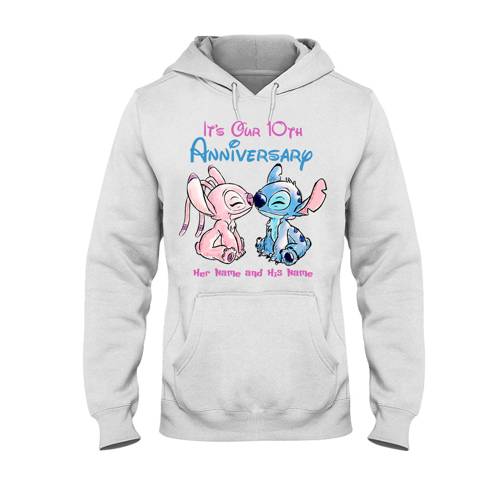 Personalized Anniversary T-Shirt & Hoodie Custom Names Gift for Couples T-shirt & Hoodie GradoCreations