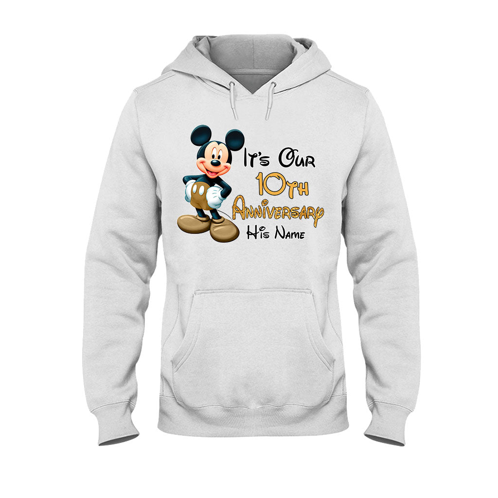 Personalized Mickey and Minnie Anniversary T-shirt & Hoodie Set for Couples T-shirt & Hoodie GradoCreations