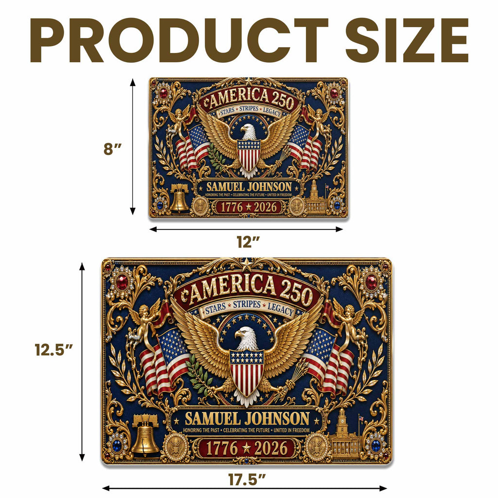Personalized Metal Sign USA Eagle Liberty Bell Custom Gift Metal Sign GradoCreations