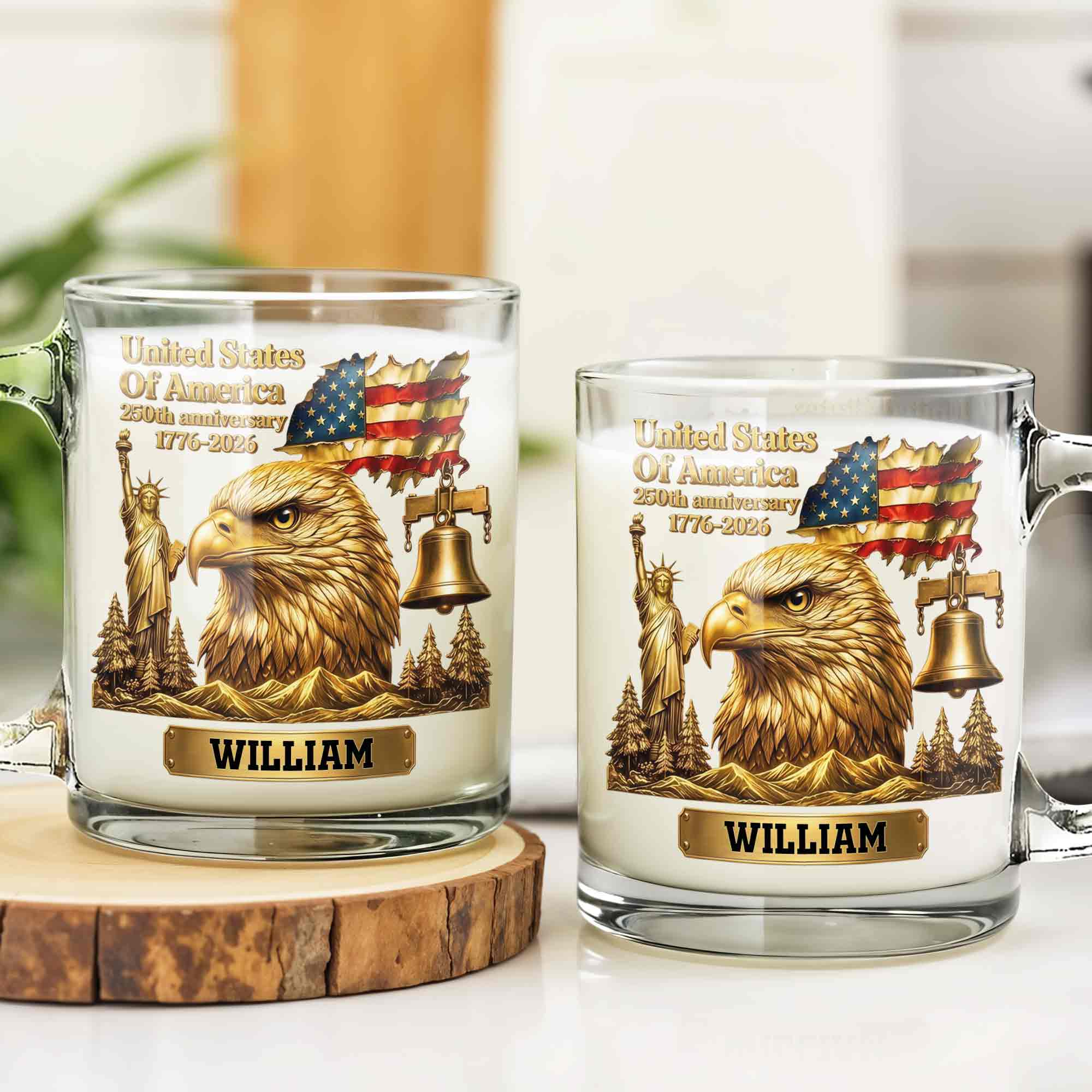 Personalized 250th Anniversary Glass Mug Custom Name Gift for Dad Glass Mug GradoCreations